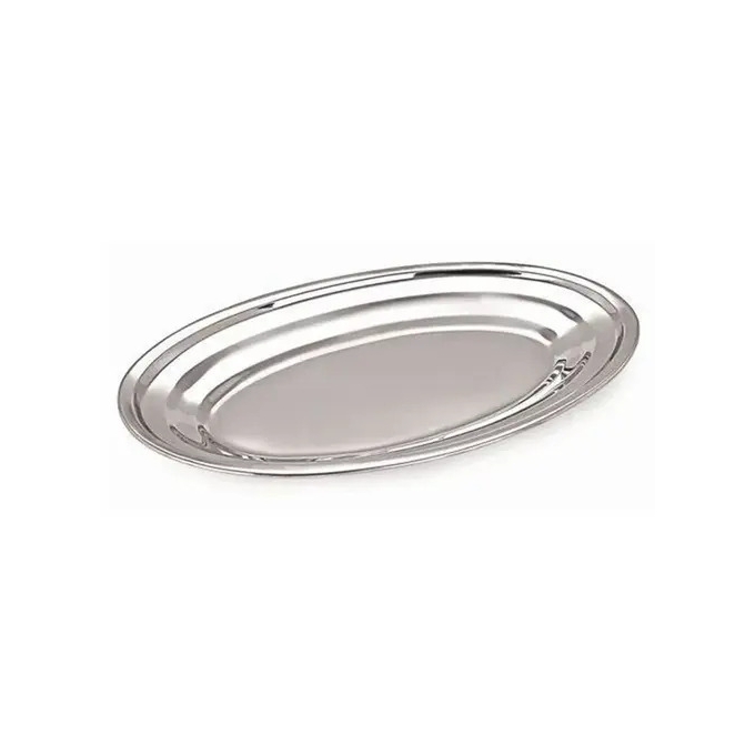 TRAVESSA OVAL RASA INOX 20X15CM